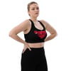 Red and Black Roses Longline Sports Bra