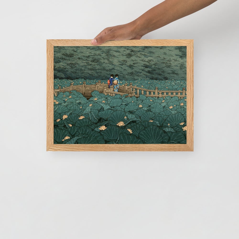 Hasui Kawase - Women - Lillies - Framed matte paper poster