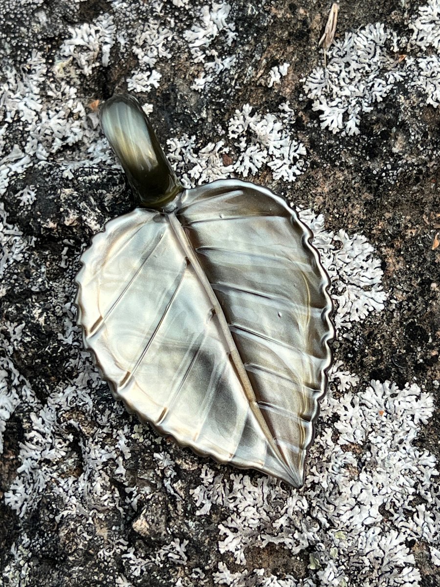 Image of Metal Glass Leaf Pendant 