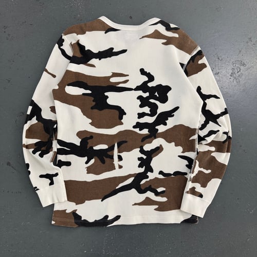 Image of FW19 Supreme Camo Waffle Knit Sweatshirt, size large