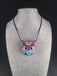 Image 8 of Orange Purple Kitty Face Pendant
