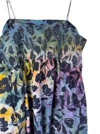 Image 9 of ♻️ UPCYCLED XL Linen Blend Sundress in Muted Flower Printed Ice Dye