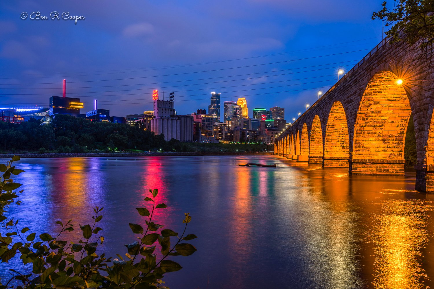 Stone Arch Bridge At Night