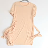 Image 4 of Women Plus Size Short Sleeve Side Sash Tie Summer Dress