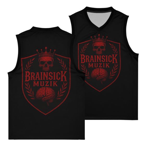 Image of Brainsick muzik crest basketball jersey