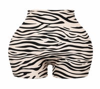 Image 2 of Zebra Sculpting Mini Shorts **Great stretch**