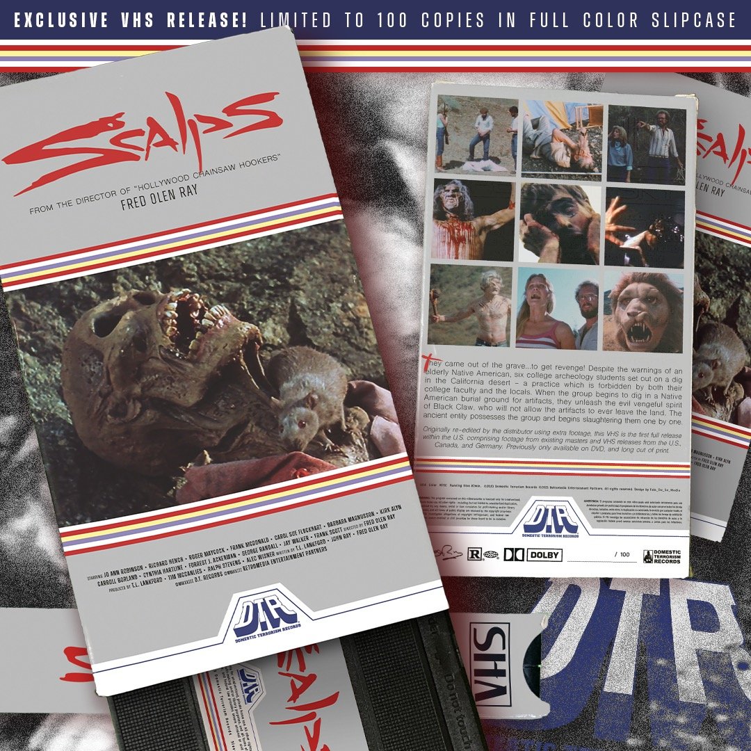 Scalps(1983) VHS (Signed by Fred Olen Ray) D.T Records