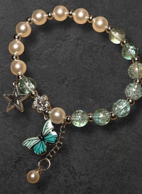 Blue pearl butterfly bracelet 