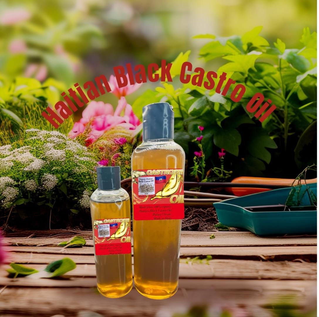 Image of Black organic Haitian Castro Oil foe shair&Skin Repair rejuvenated 