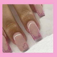 Image 2 of Pink Glitter French Tips