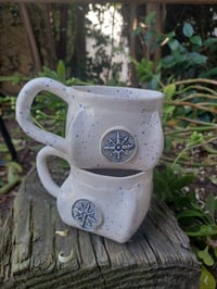 Image 1 of Navy speckled compass mugs