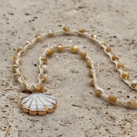 Image 1 of Mother of Pearl Scallop Shell Necklace