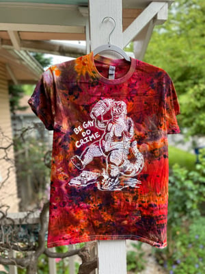 Image of SMALL Rain Dyed Godzilla Be Gay Do Crime Tie Dye Shirt 2