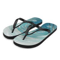 Image 4 of Marble Flip-Flops - turquoise