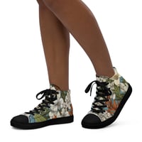 Image 4 of Colorful Botanical Plants Art Nouveau Women’s High Top Canvas Shoes