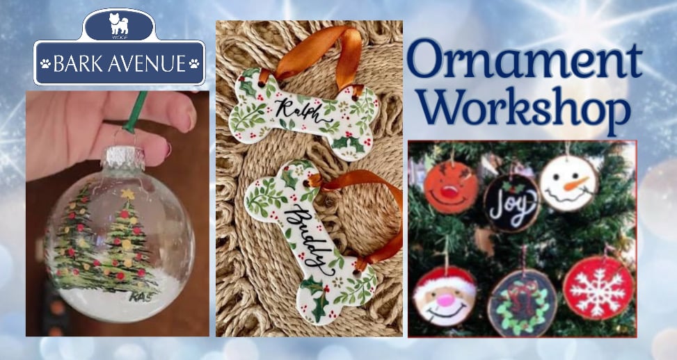 Image of Ornament Workshop Paint Party 12/7 Bark Avenue, LLC Lowell, MA