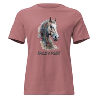 Image 3 of Women's Relaxed T-Shirt, Wild and Free Horse Tee