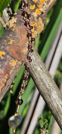 Image 5 of The Elise Labradorite, Smoky Quartz and Garnet Necklace 