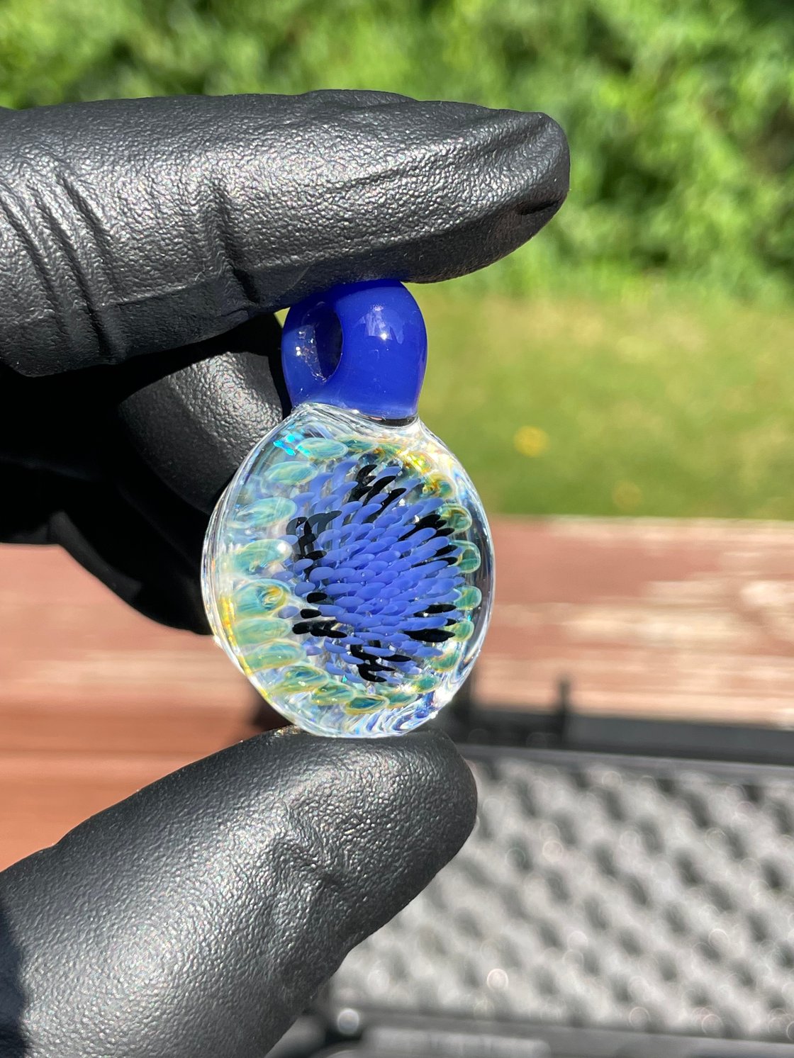 Image of Blue implosion with crushed opal