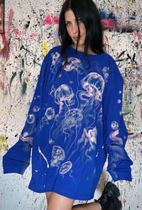 Image 3 of “SMACK OF JELLYFISH” BLEACH PAINTED LONG SLEEVE T-SHIRT 2XL