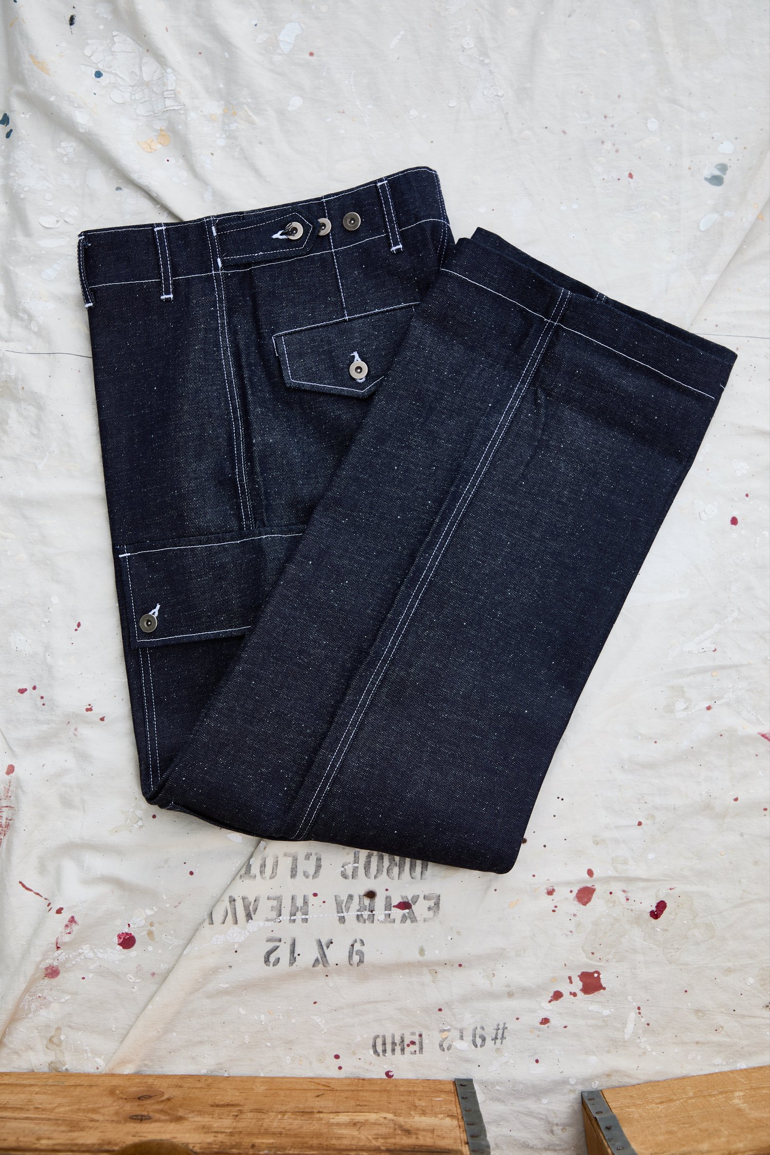 Image of Konin pant- speckle (12 oz Indigo)