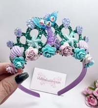 Image 3 of Mermaid tiara crown with Starfish embellishments, party props birthday accessories 