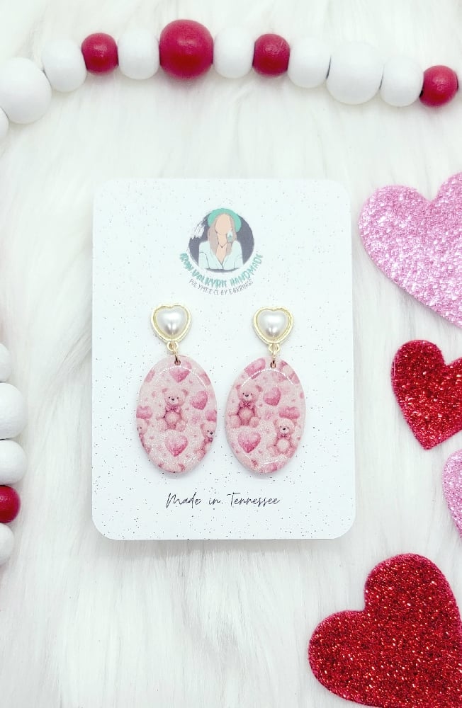 Image of Teddy Bear Print Dangles