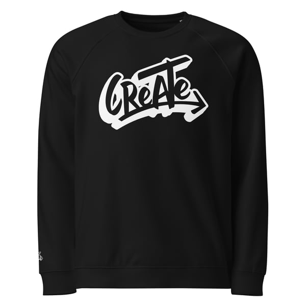 Image of CREATE LOGO Unisex organic raglan sweatshirt