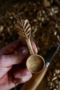 Image 3 of ‘ Oak Leaf Handle Coffee Scoop