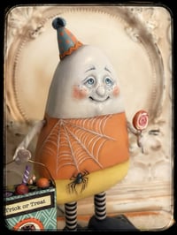 Image 2 of Cletus the Candy Corn character Folk Art Halloween 