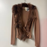 Image 1 of plein sud fur collar top 