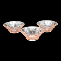 Image 1 of Set of 3 Jeanette Doric Pink Depression Small Berry Bowls