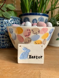 Image 3 of Ceramic Easter Tile with easter bunny decoration