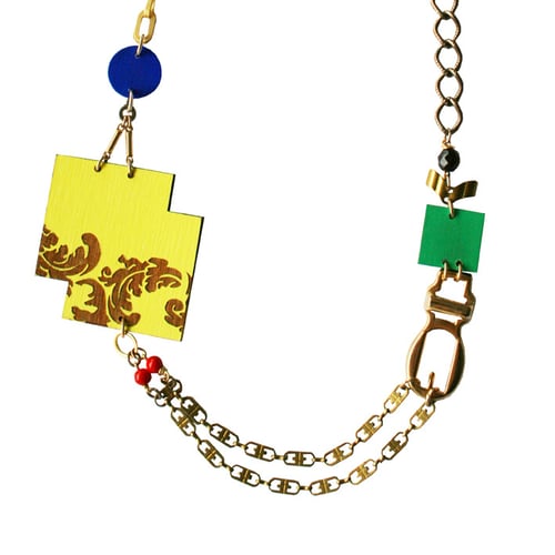 Image of Asymmetric Baroque buckle necklace 