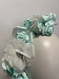 Image 2 of Soft aqua flower headpiece 