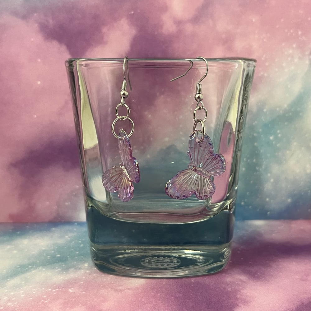 Image of Iridescent Butterfly Earrings