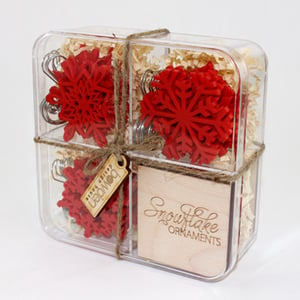 Image of Red Miniature Snowflake Collection