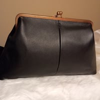 Image 3 of KAVIA LEATHER BLACK CLUTCH