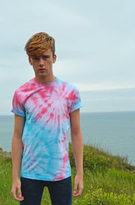 Image of Unisex Tie Dye Custom Double Colour, Double Sprial T-Shirt