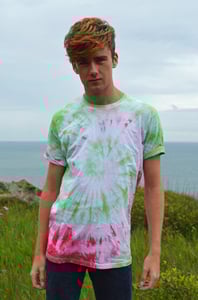 Image of Unisex Tie Dye Custom Double Colour, Single Sprial T-Shirt