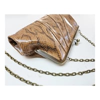 Image 1 of Snake Embossed Leather Handbag