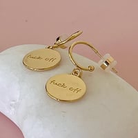 Image 2 of Swear Word Half Hoops