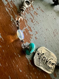 Image 14 of faceted gemstone and sterling silver medallion bracelet