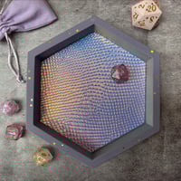 Image 1 of Iridescent Dragon Scale Hexagon Dice Tray
