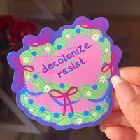 "Decolonize" Cake Sticker