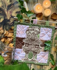 Image 1 of very fine house quilted wall hanging