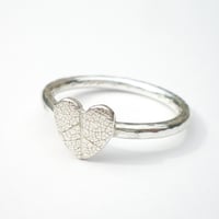 Image 1 of Silver Leaf Heart Ring