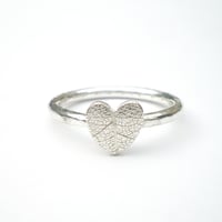 Image 2 of Silver Leaf Heart Ring