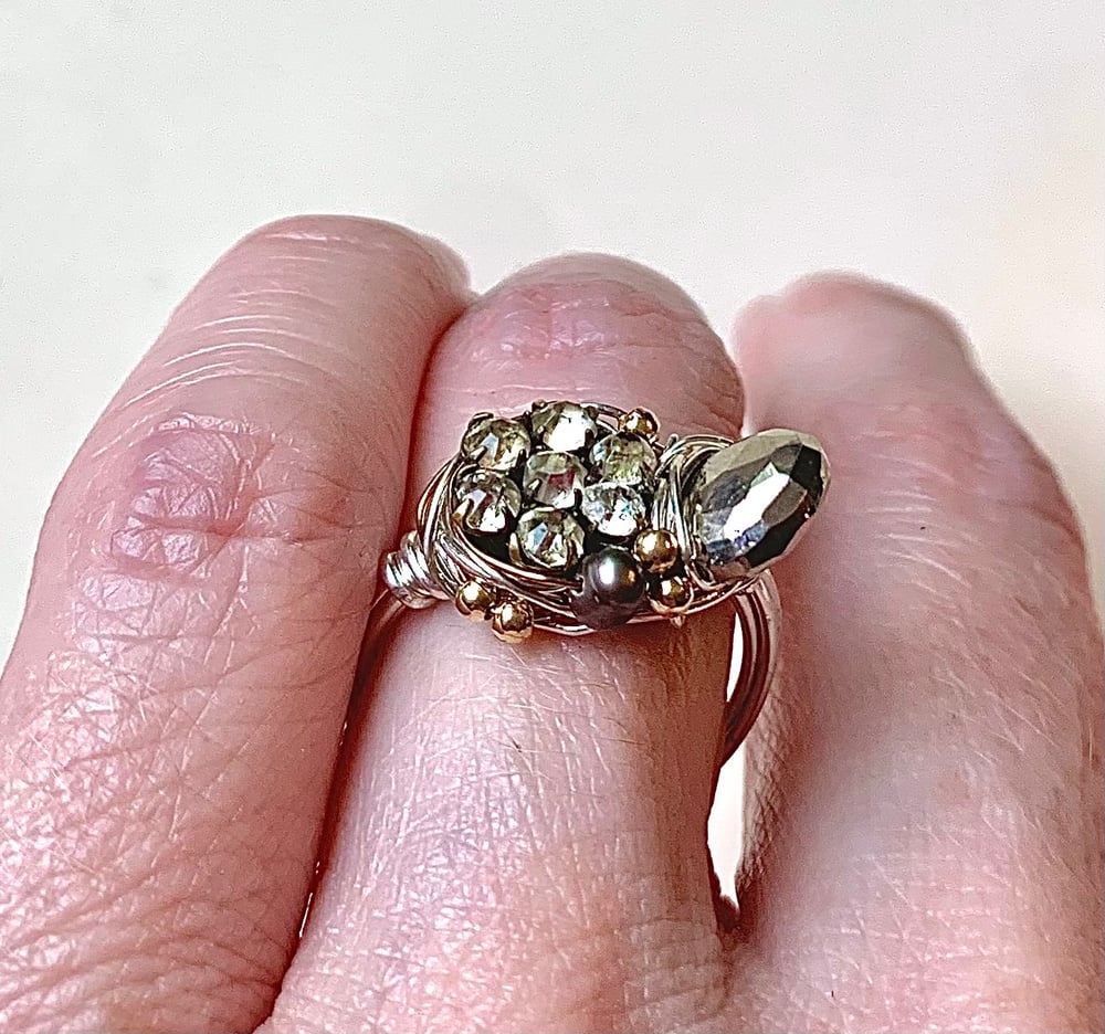 Image of "Flirty" Button Bouquet Ring