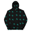 Turquoise Skull Hoodie in black